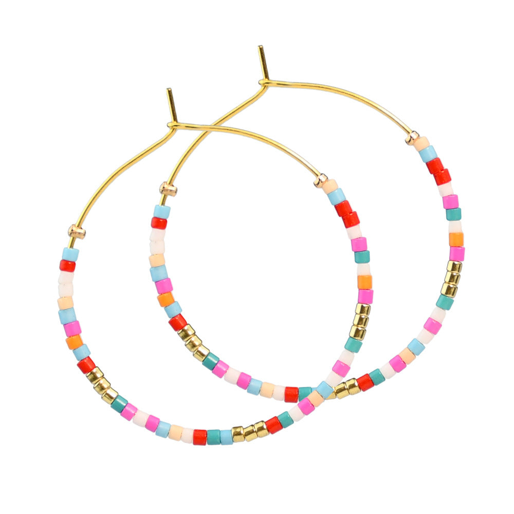 Wholesale Colorful Rice Beads Large Earrings